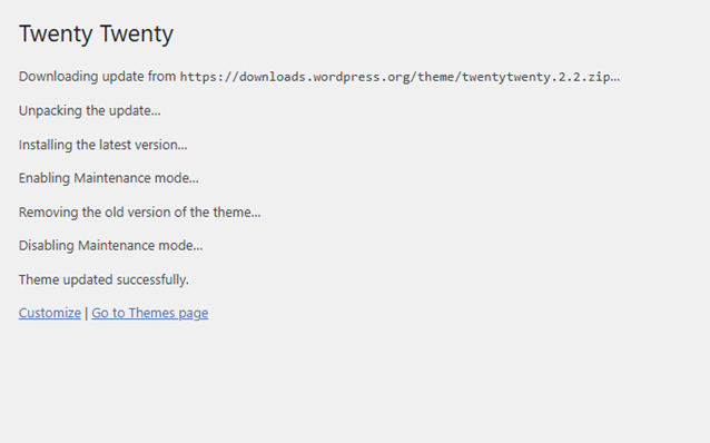 Theme Update Process