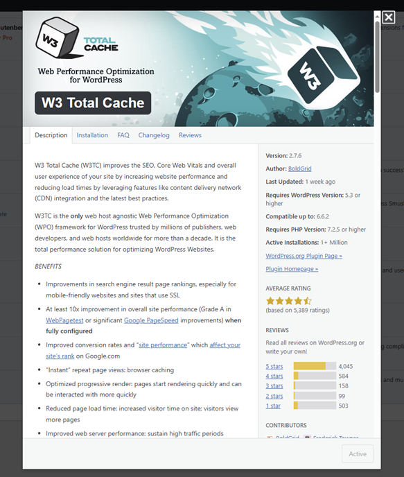 W3 Total Cache Plugin